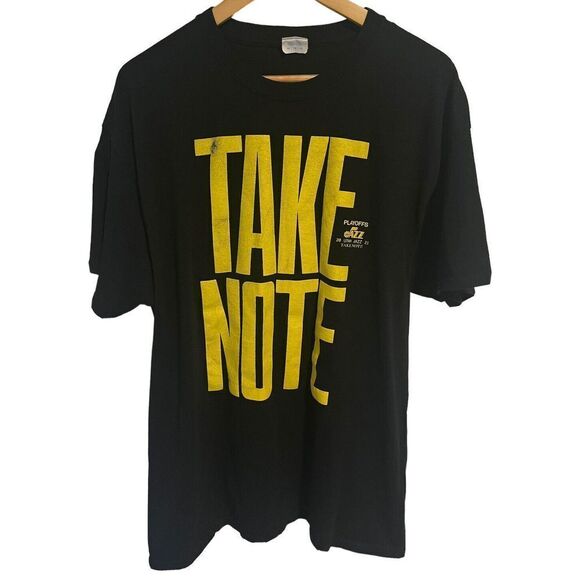 Utah Jazz 20-21 Take Note Short Sleeve T Shirt Logo NBA Playoffs Basketball XL - Picture 1 of 8